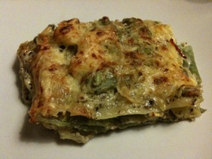 Groene lasagne met zelfgemaakte pesto